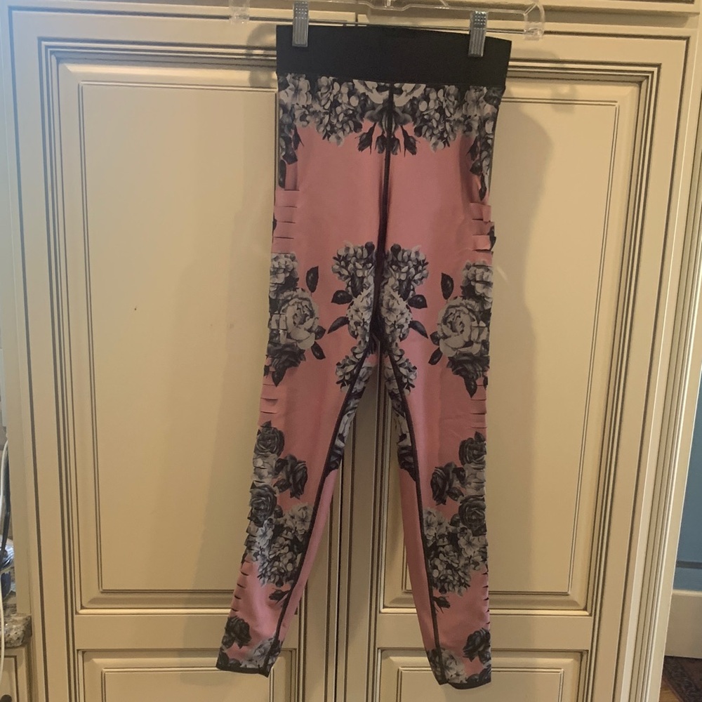 Ultracor Pink and Black Floral Leggings